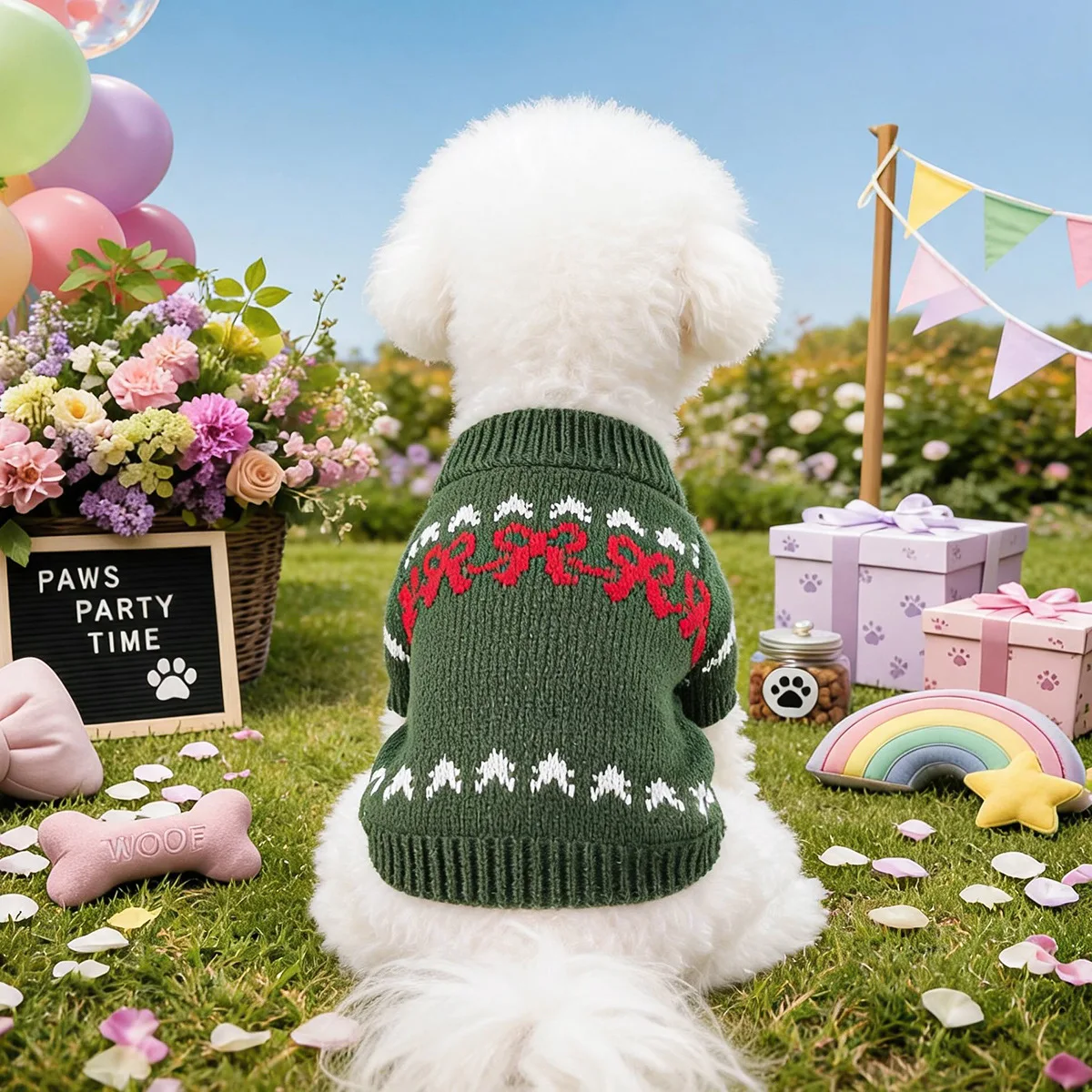Suéter Navideño para Gatos y Perros Pequeños – Tejido Festivo de Invierno - imagen 2