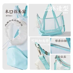 Bolsa de transporte transparente plegable para gatos, portátil