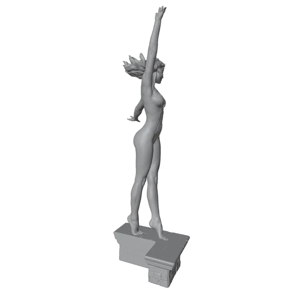 Figura de chica en resina 3D sin pintar para montar - imagen 2