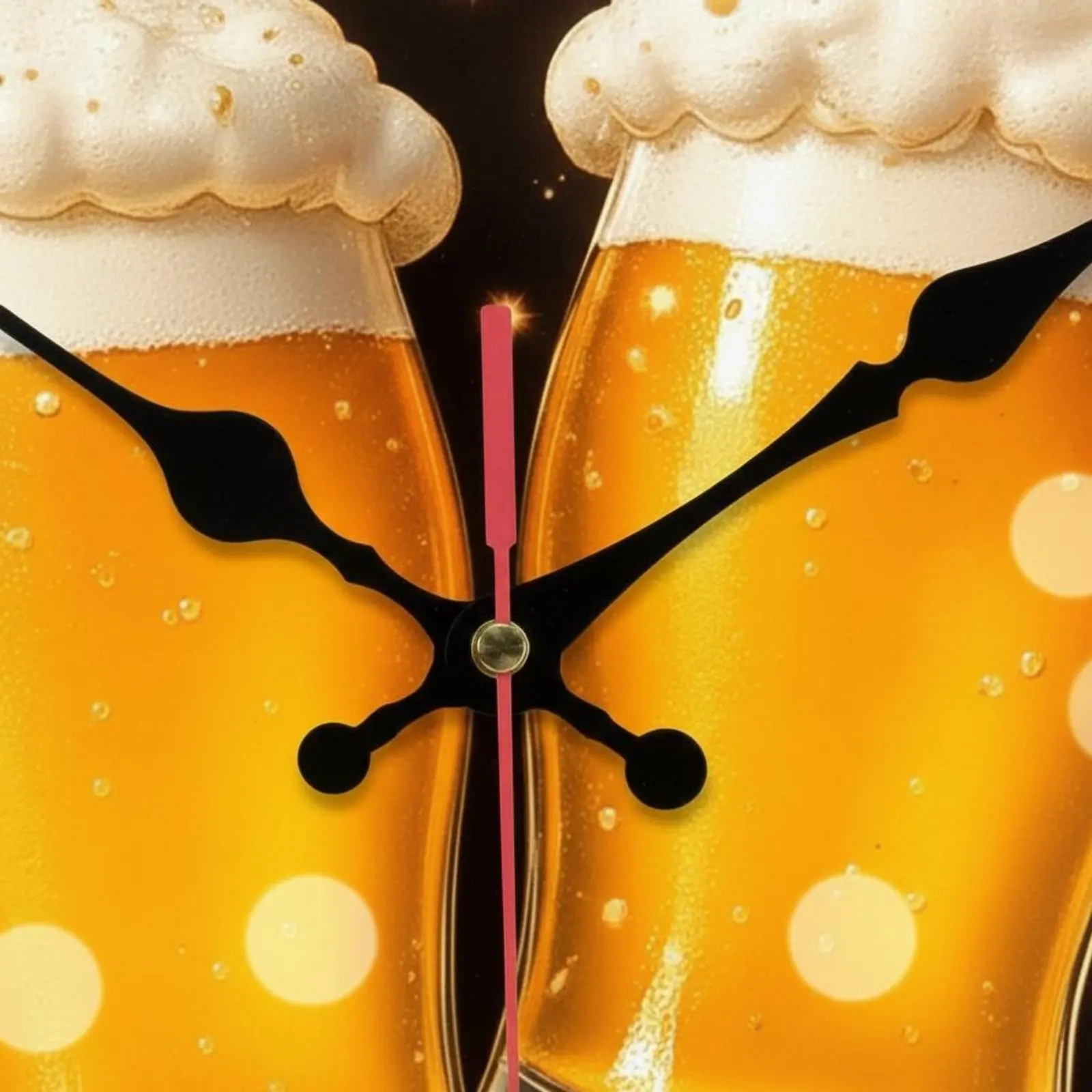 Reloj de pared silencioso con diseño de jarra de cerveza, sin marco - imagen 2