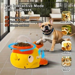 Juguete interactivo para perros con patito amarillo y comida