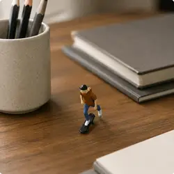 Figura Decorativa de Skater en Resina para Maquetas – Personaje Urbano Pintado a Mano