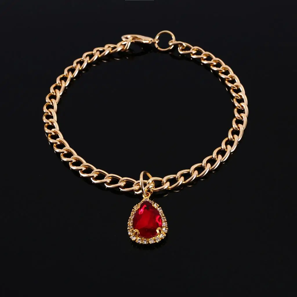 Elegante collar de joyería para mascotas con dije de gema