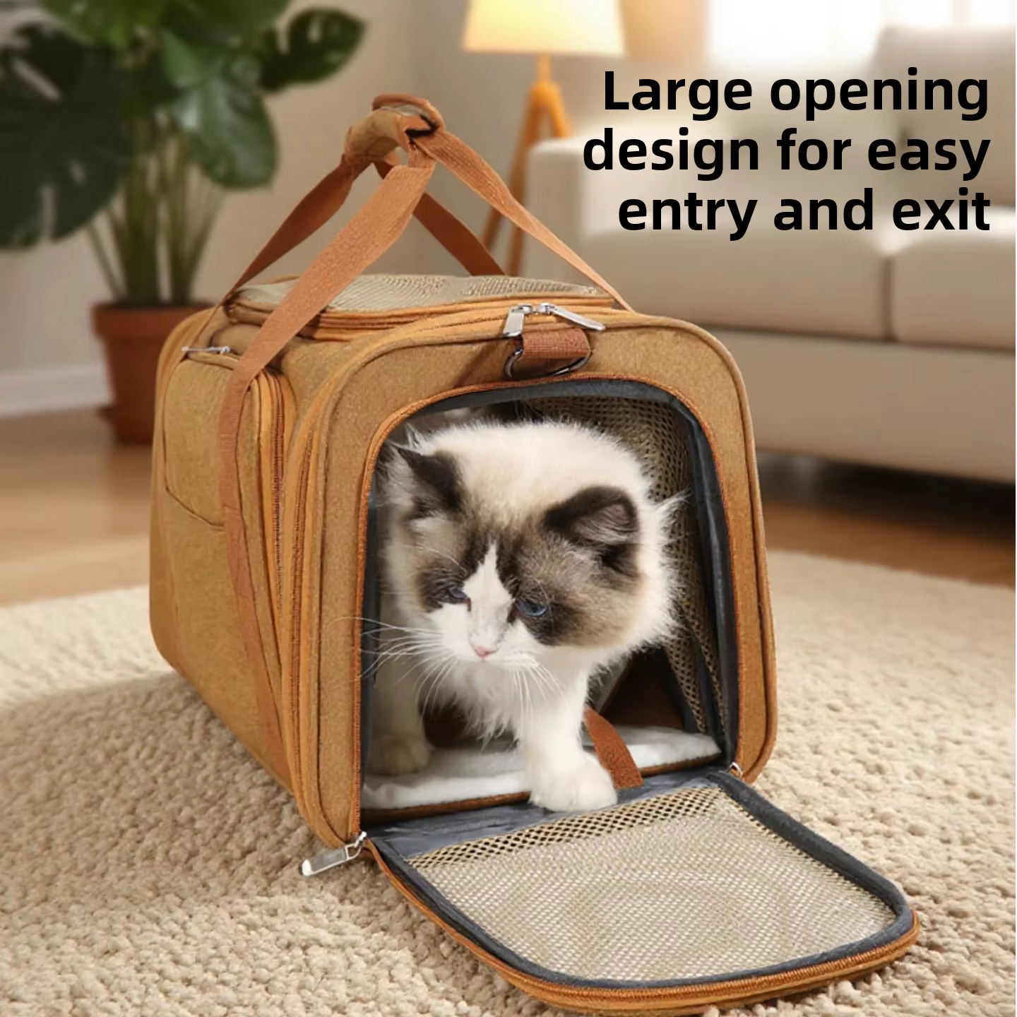 Transportín expandible para perros y gatos pequeños – Plegable y ventilado - imagen 3