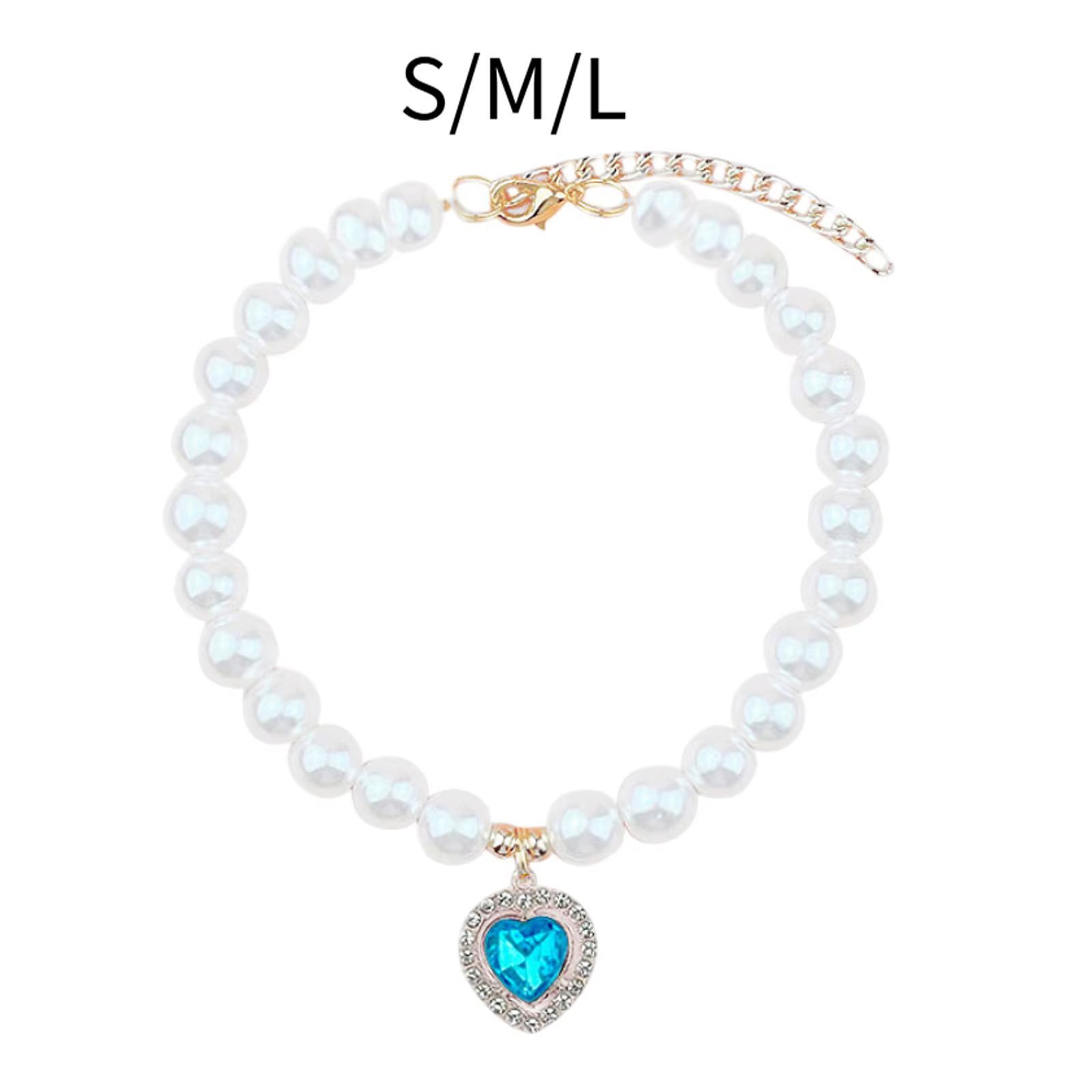 Collar de perlas ajustable para perros pequeños y gatos
