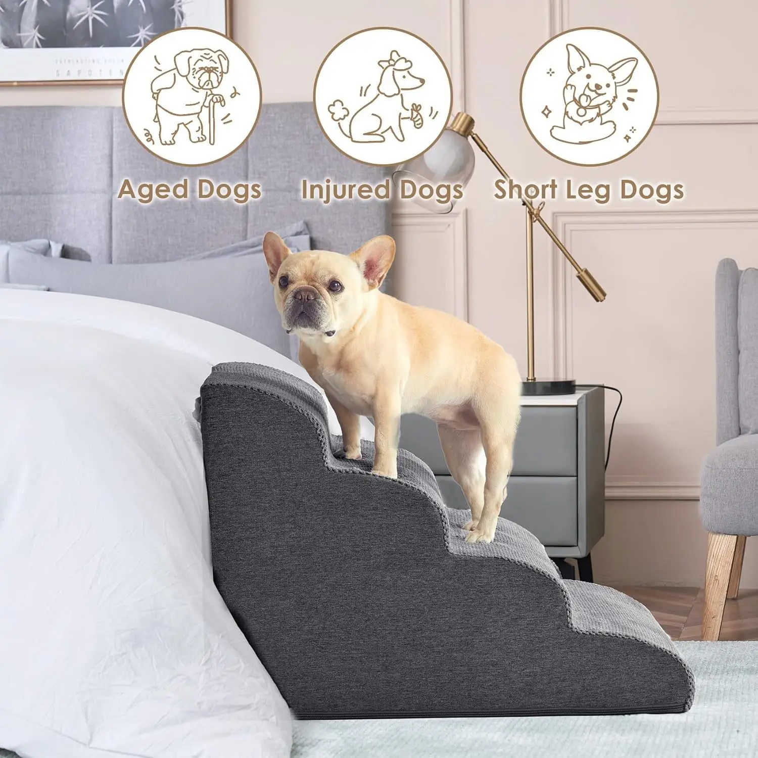 Rampa antideslizante para perros y gatos – Acceder a cama y sofá - imagen 2