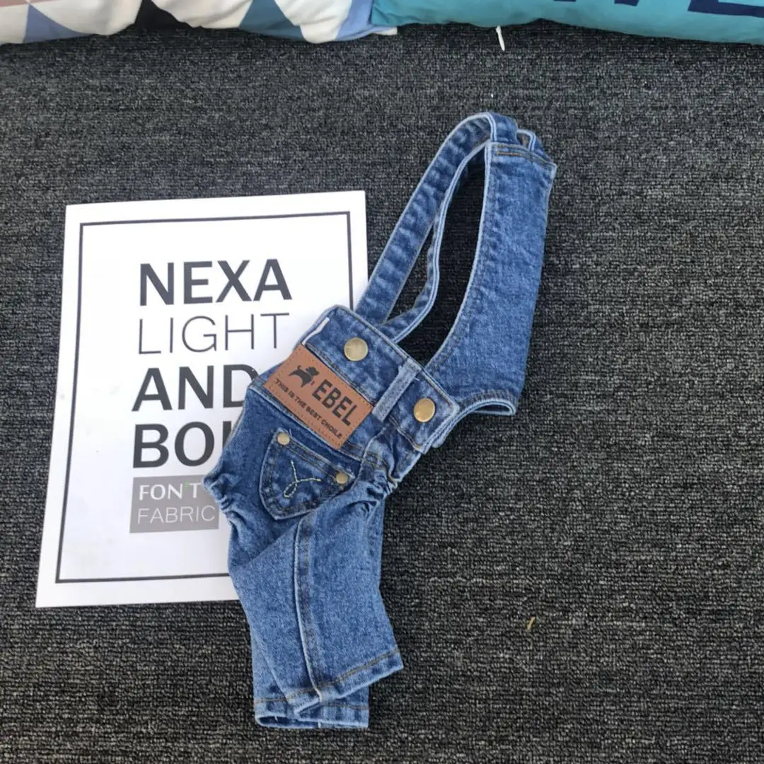 Detalle bolsillo mono denim perro