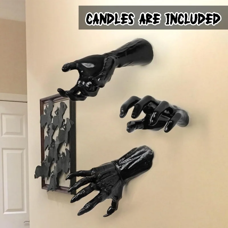 Mano del Diablo Realista para Montar en la Pared con Soporte para Lámpara de Escritorio, Gancho de Almacenamiento de Plástico con Forma de Mano de Fantasma, Ideal para Halloween