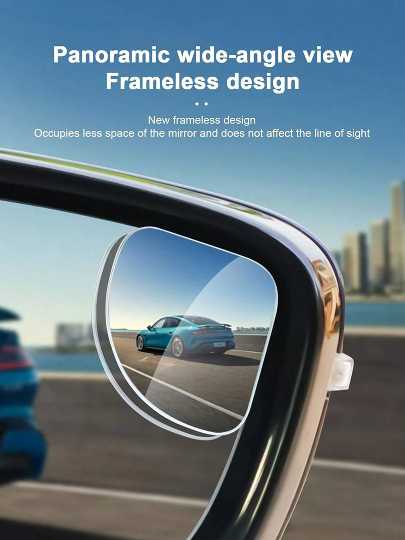 Espejo retrovisor antideslumbrante 360° para puntos ciegos – Par plateado