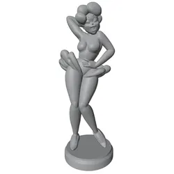 Estatua miniatura de anime 3D gris, modelo GK para montar sin pintar