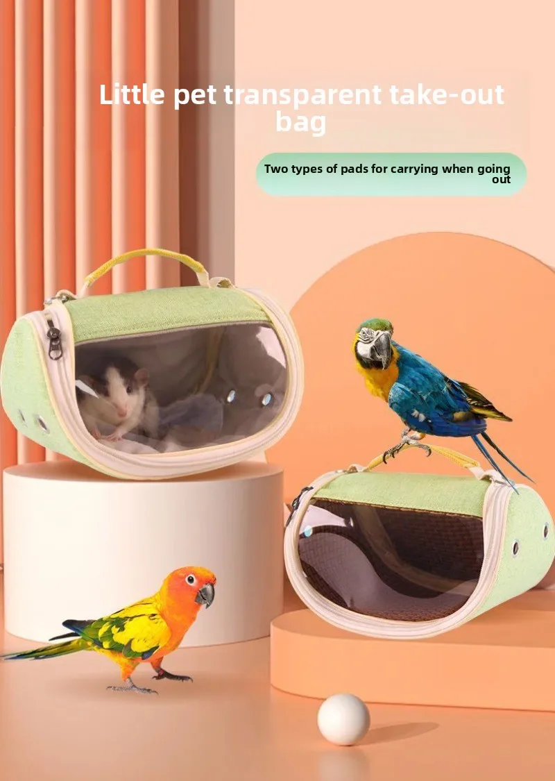 Bolso bandolera verde para mascotas pequeñas