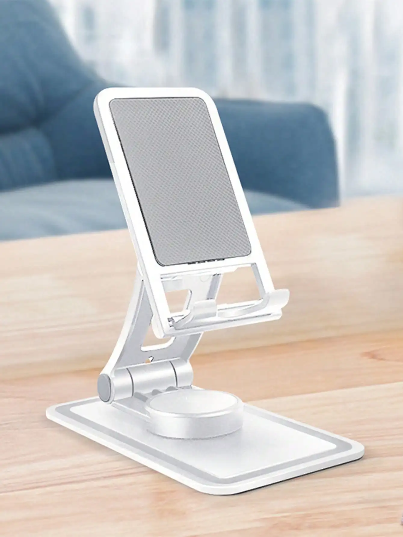 Soporte plegable en escritorio con smartphone