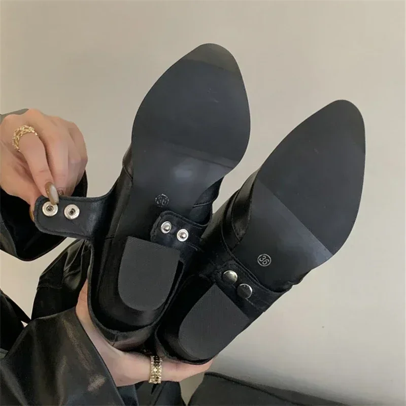 Botas Altas hasta la Rodilla para Mujer – Estilo Punk con Tacón Bajo de Invierno - imagen 4