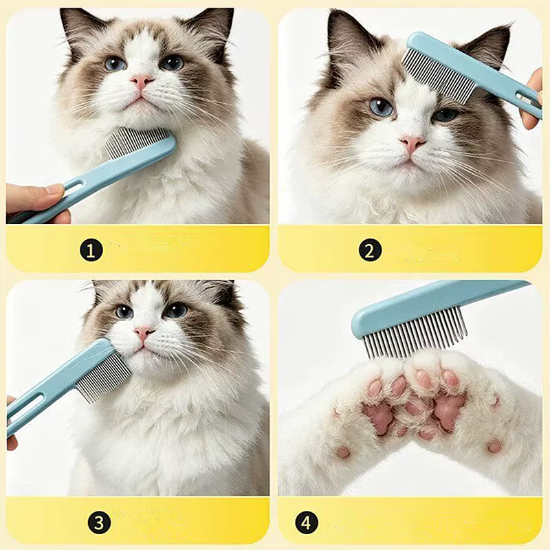 Peine para gatos y perros: antipulgas, acero inox y nudos - imagen 3