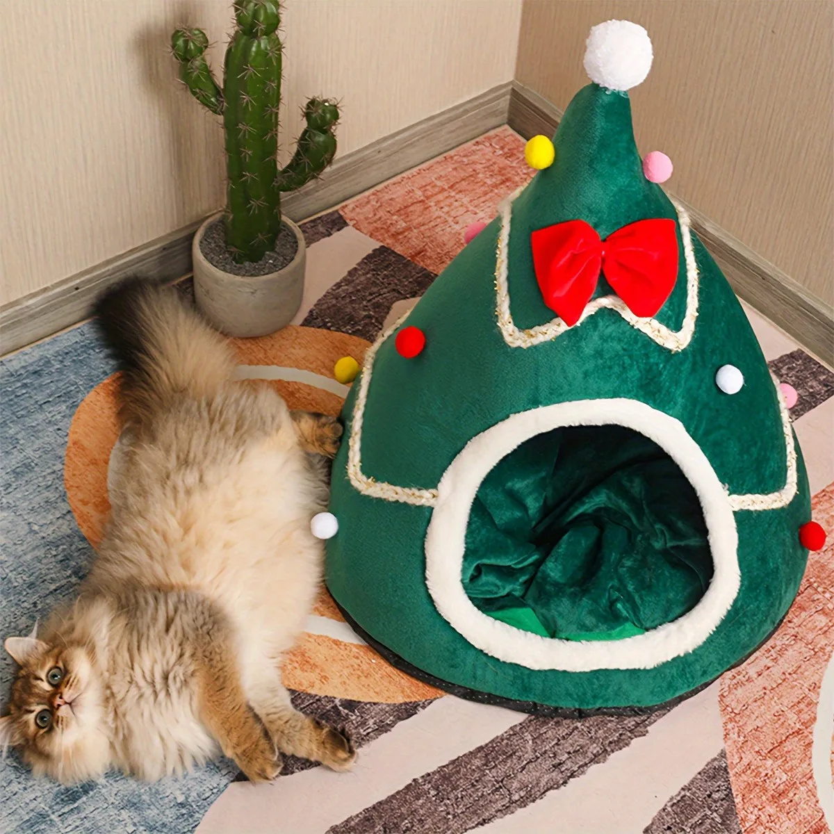 Cama para gatos con cojín ajustable