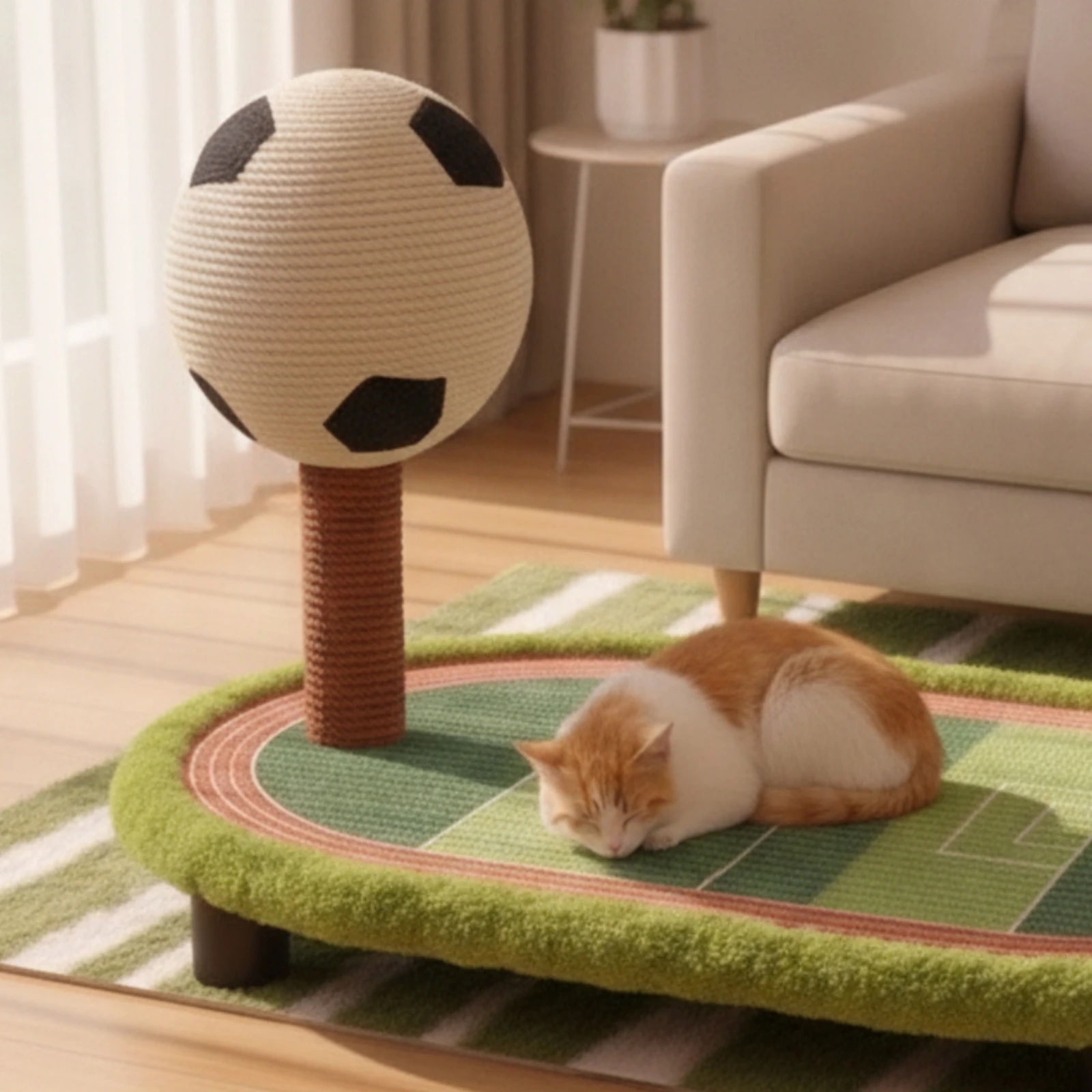 Rascador para Gatos con Bola – Diseño Alto y Bajo para Sala y Dormitorio - imagen 3