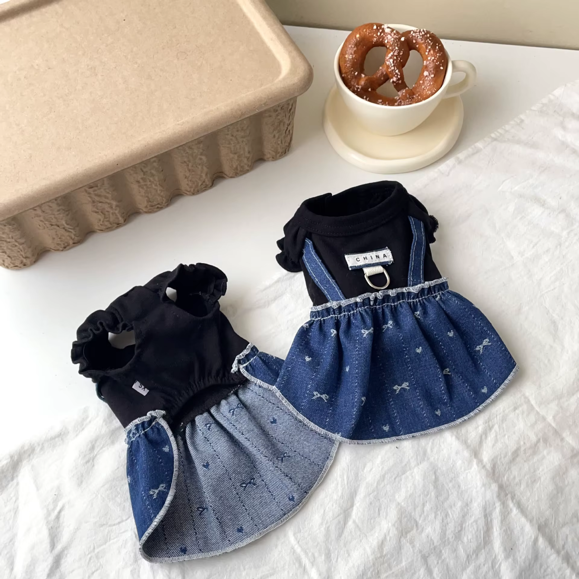 Ropa invierno perros pequeños: camisa vaquera y vestido tirantes - imagen 3