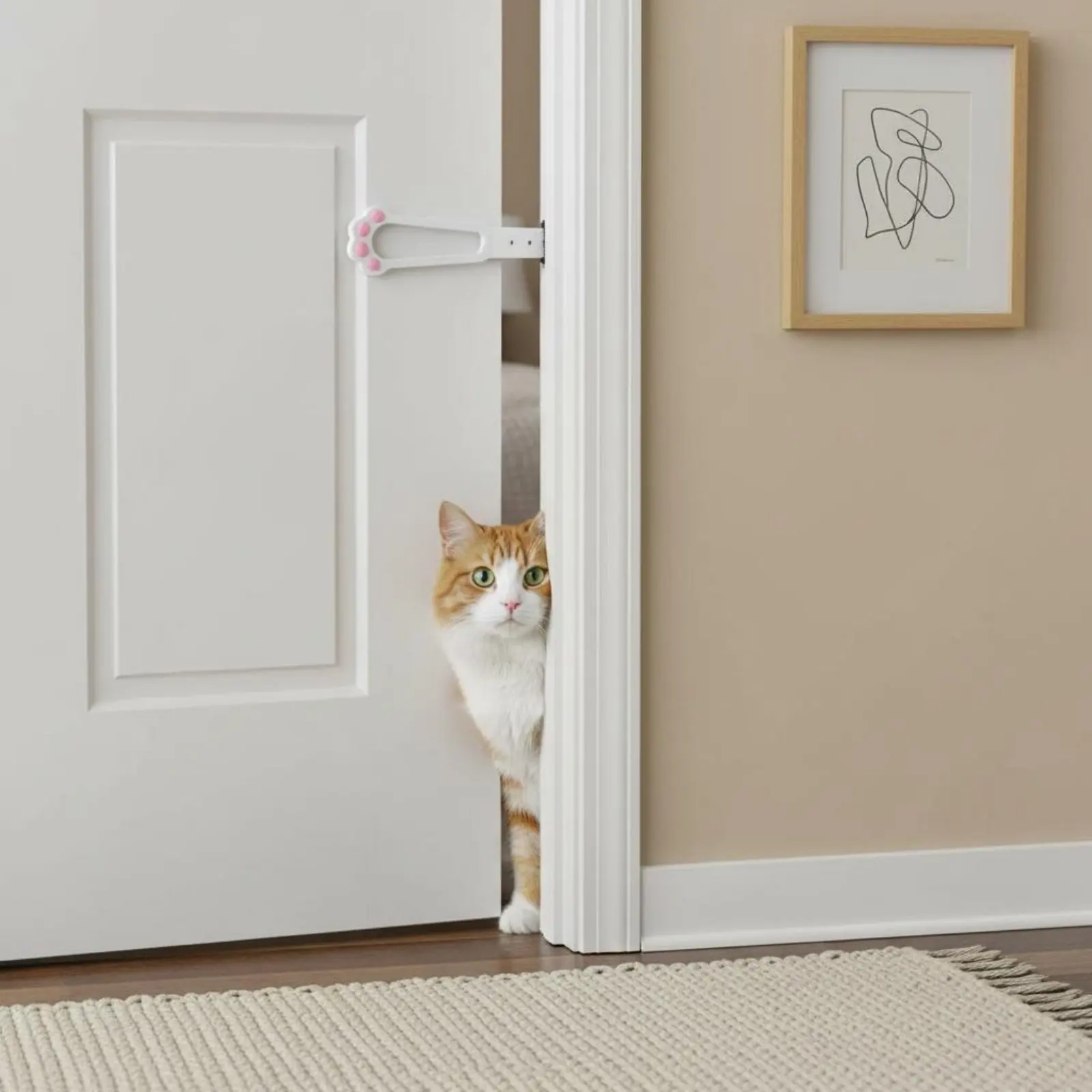 Soporte puerta sin perforaciones para gatos y perros, portátil y seguro - imagen 5