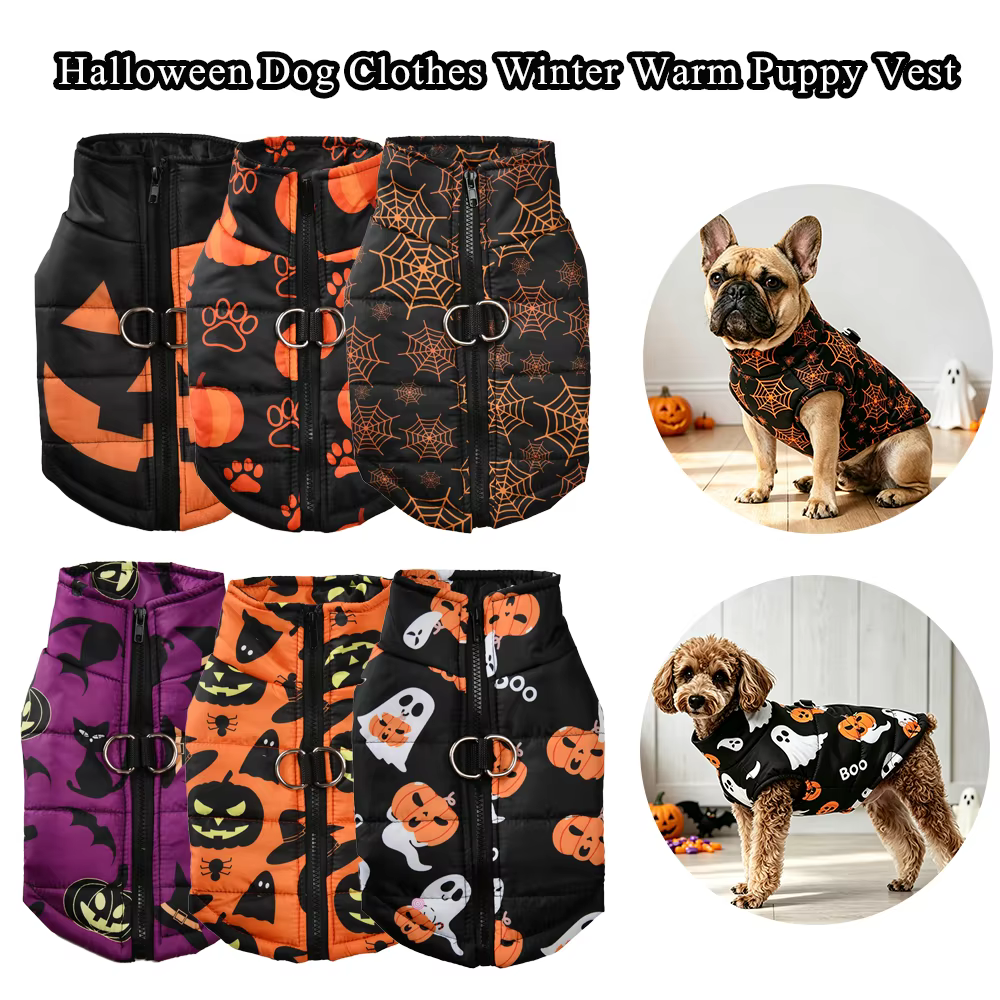 Disfraz Halloween para perros y gatos con estampado de calabaza - imagen 3