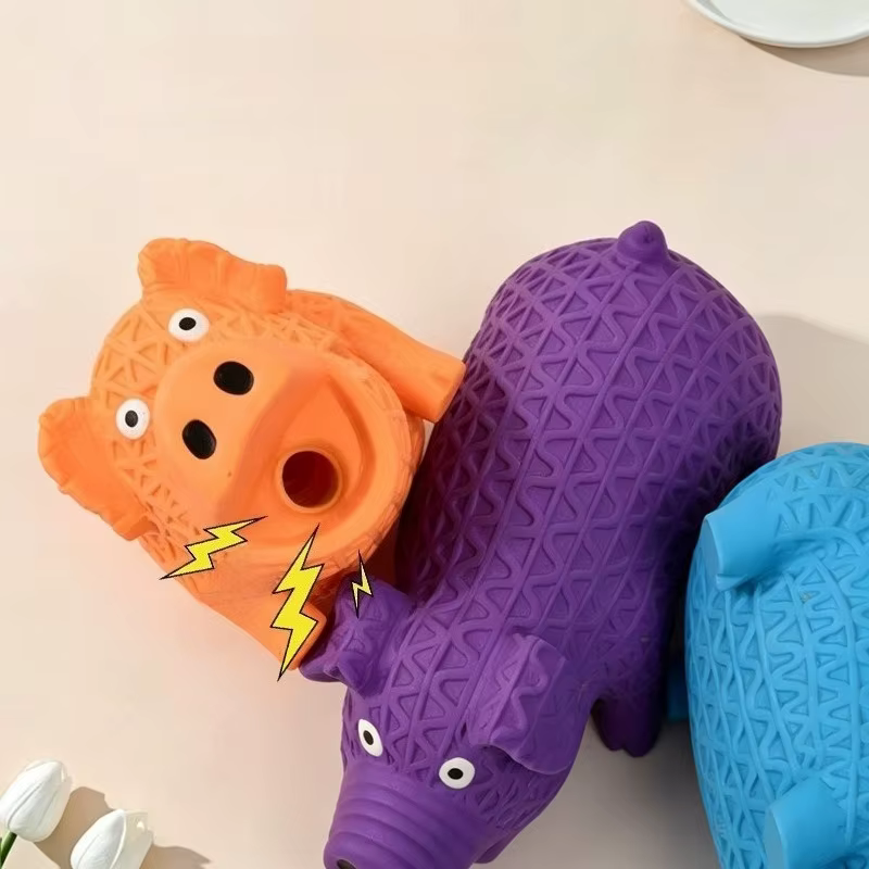 Juguete para masticar con pelota chirriante de perros, cuidado dental - imagen 3