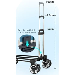 Carrito de paseo con mango telescópico y malla para perros y gatos