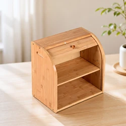 Caja de Pan de Dos Niveles – Organizador Compacto para Despensa