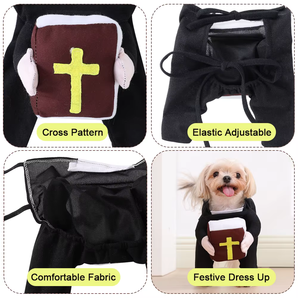 Disfraz de Monja para Perros – Traje Festivo de Halloween - imagen 2