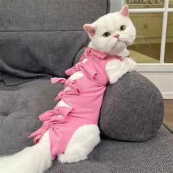 Traje de recuperación para gatos postcirugía: heridas, collar y cono