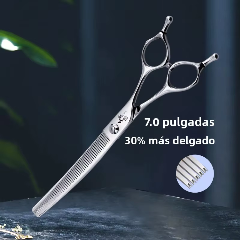 Tijeras de peluquería canina Fenice, curvas para adelgazar el pelo - imagen 2