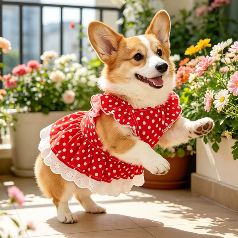 Vestido tutú princesa para perro y gato – Encaje y manga abullonada - imagen 2