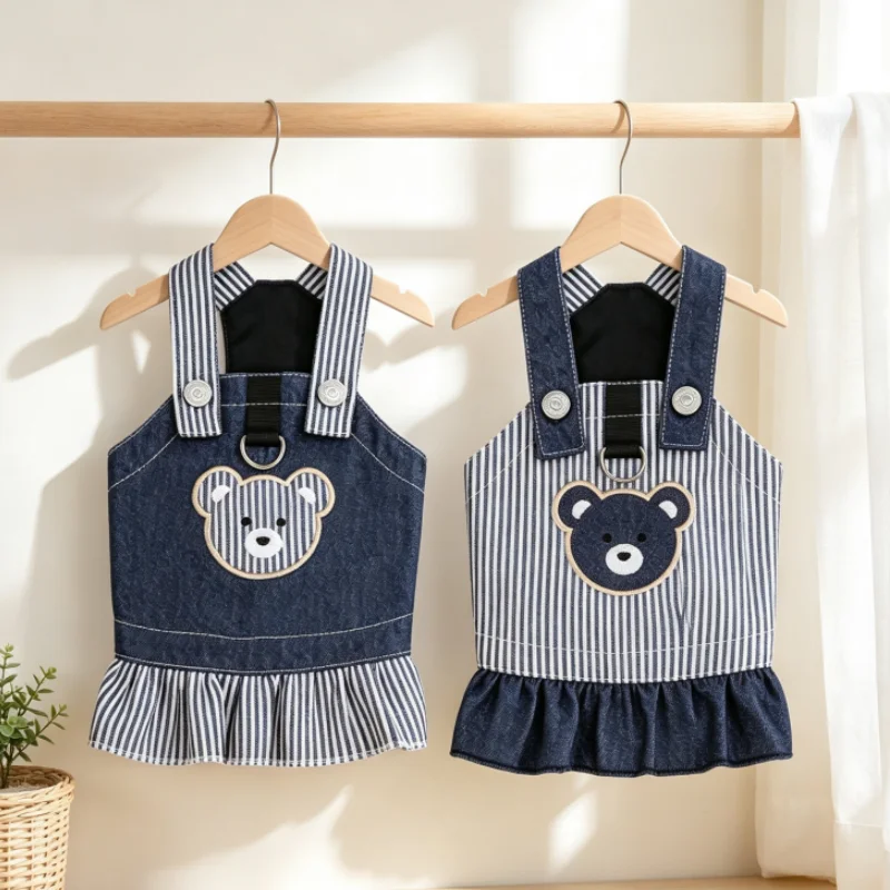 Vestido Vaquero para Gatos y Perros – Estampado de Oso - imagen 2