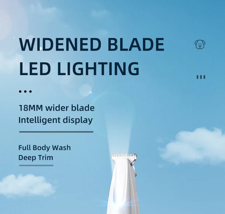 Recortador de perros con luz LED vista frontal