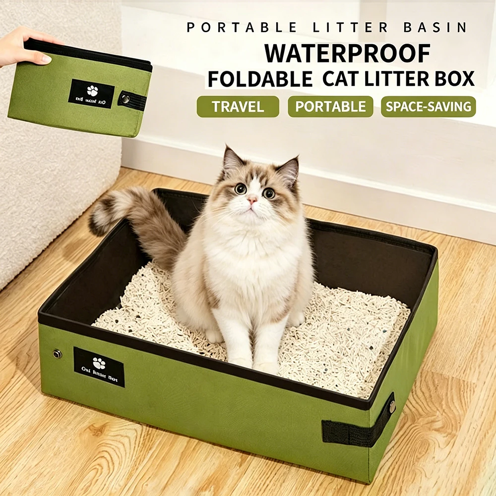 Caja de arena portátil para gatos y perros, bandeja impermeable - imagen 3