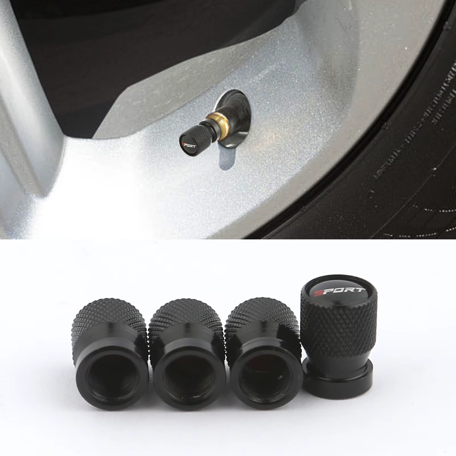 Tapa válvula antipolvo para neumáticos de coche, malla aluminio - imagen 3