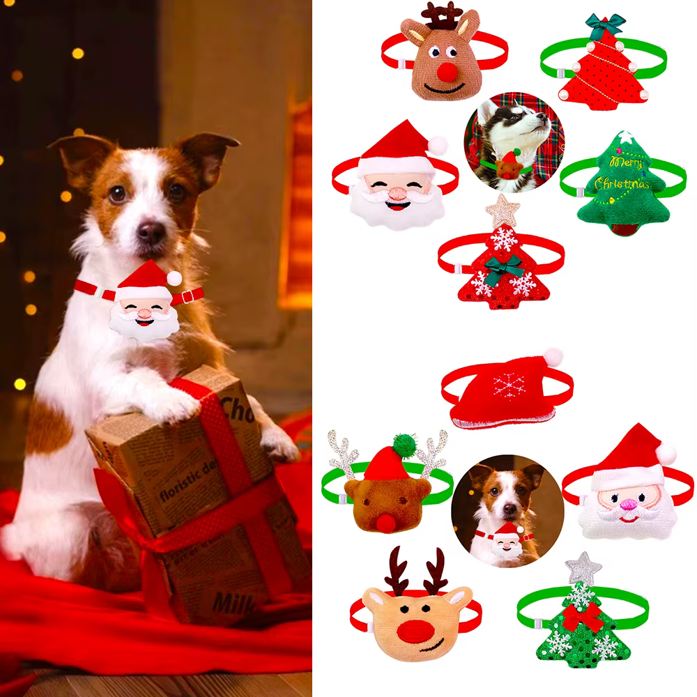 Corbatines navideños para perros y gatos pequeños – Pack elegante - imagen 2