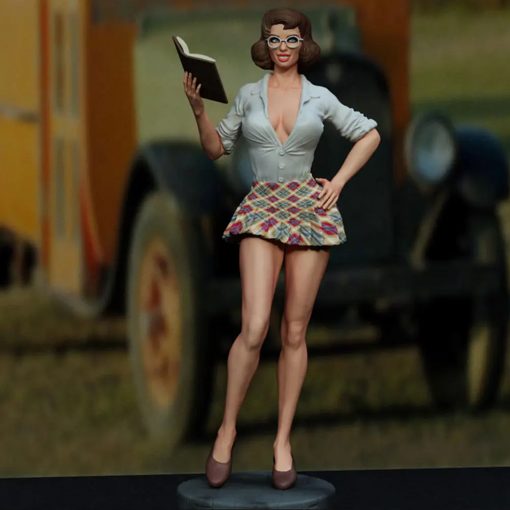 Figura profesora sexy impresa en 3D, kit sin pintar para montar - imagen 3