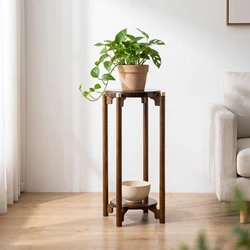 Estante Bambú 2 Niveles para Plantas – Decorativo y Ahorro de Espacio
