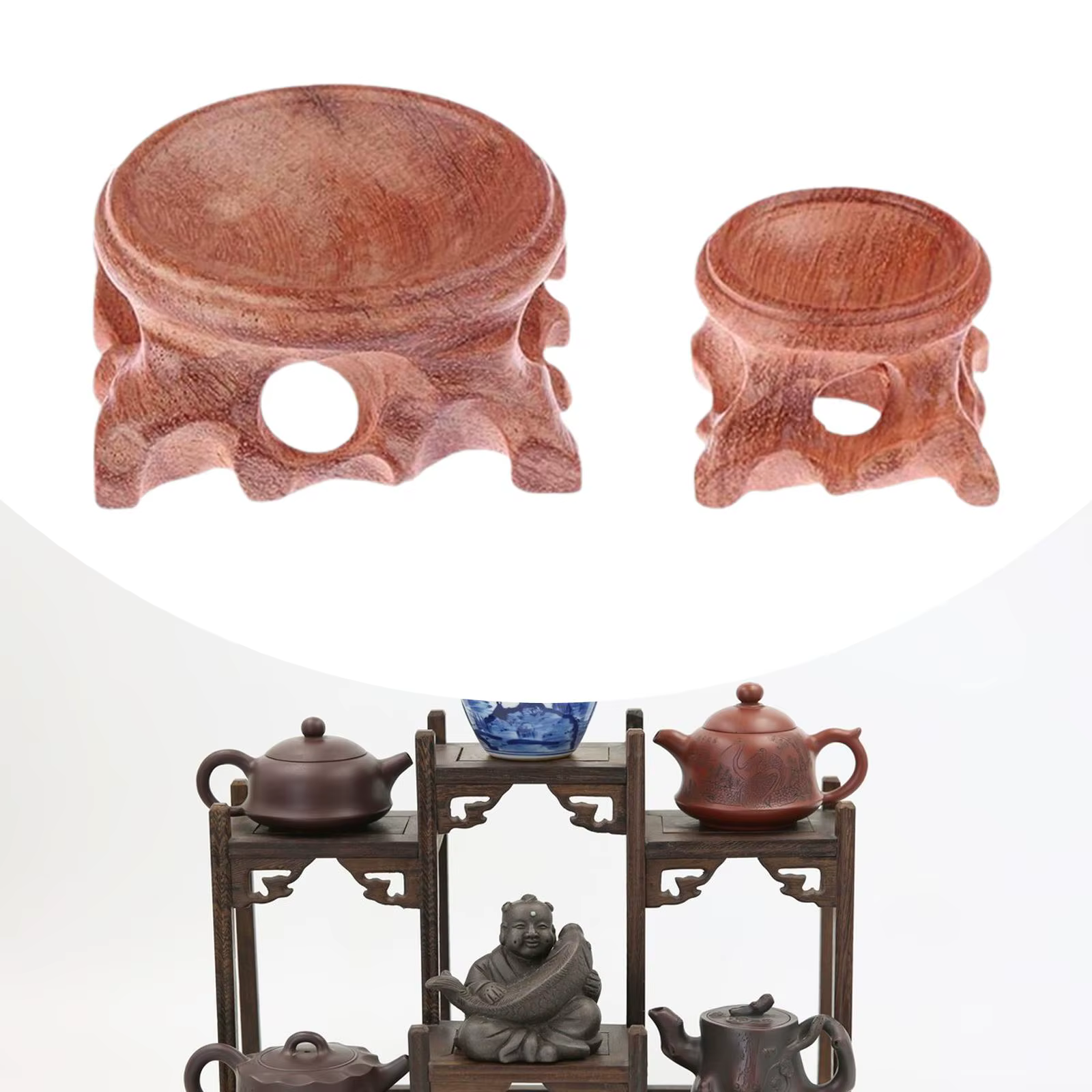 Soporte de madera para esfera decorativa de cristal - imagen 5