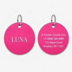 Placa identificación personalizada redonda aluminio perros gatos