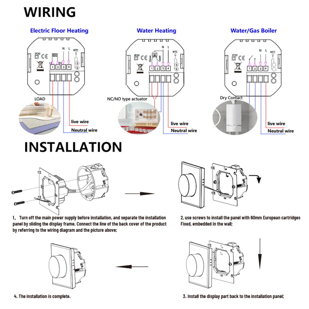 Termostato WiFi inteligente para calentador de agua con perilla - imagen 3
