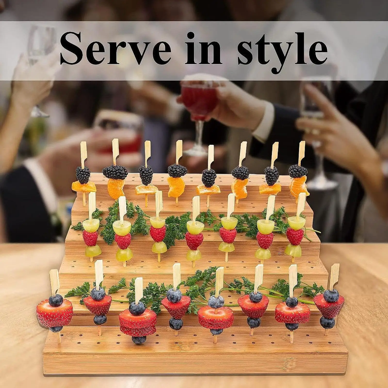 Soporte Piruletas Bambú – Expositor Dulces y Pasteles para Fiestas - imagen 3