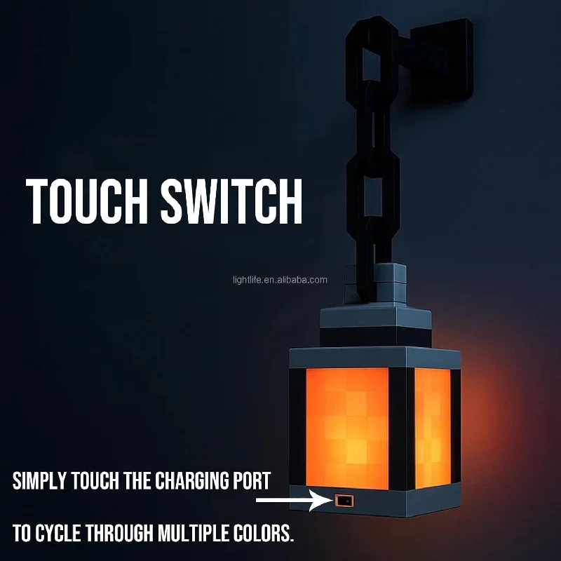 Lámpara de noche portátil para gatos y perros, luces táctiles LED
