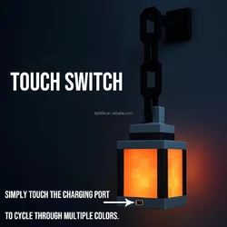 Lámpara de noche portátil para gatos y perros, luces táctiles LED