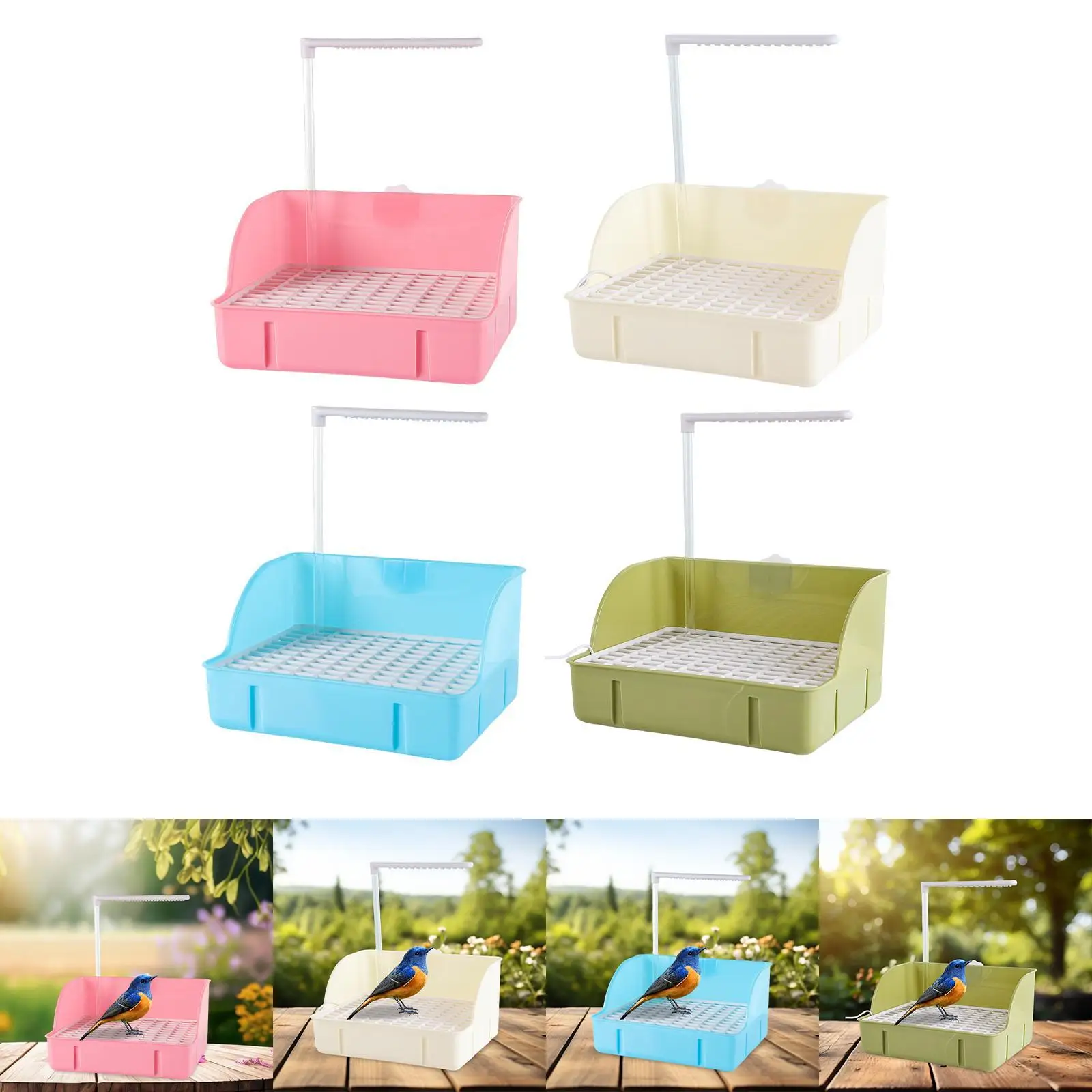 Bird Bath Box Bird Shower Easy to Install Reusable Removable Parrot Bathtub Parrot Bath Shower Box for Budgerigar Budgie