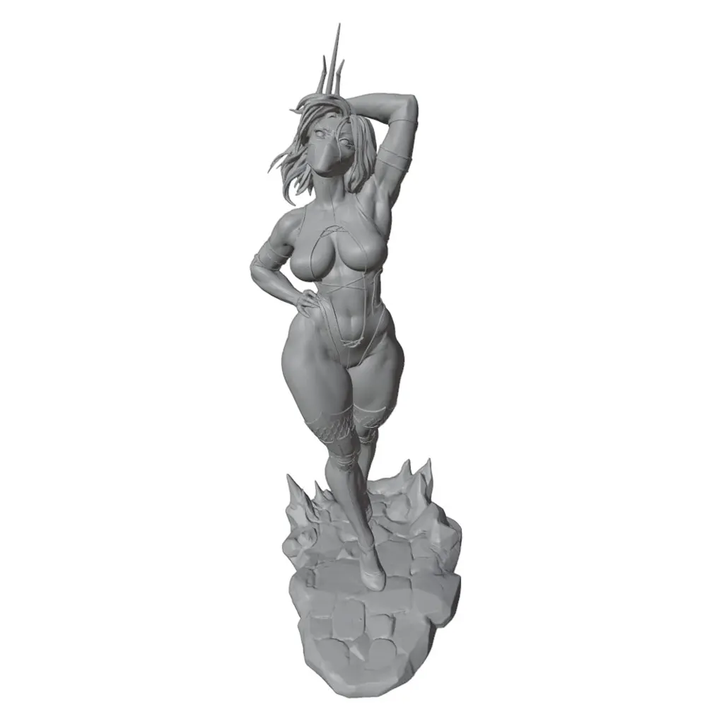 Figura de resina DIY de guerrera, sin montar ni pintar - imagen 2