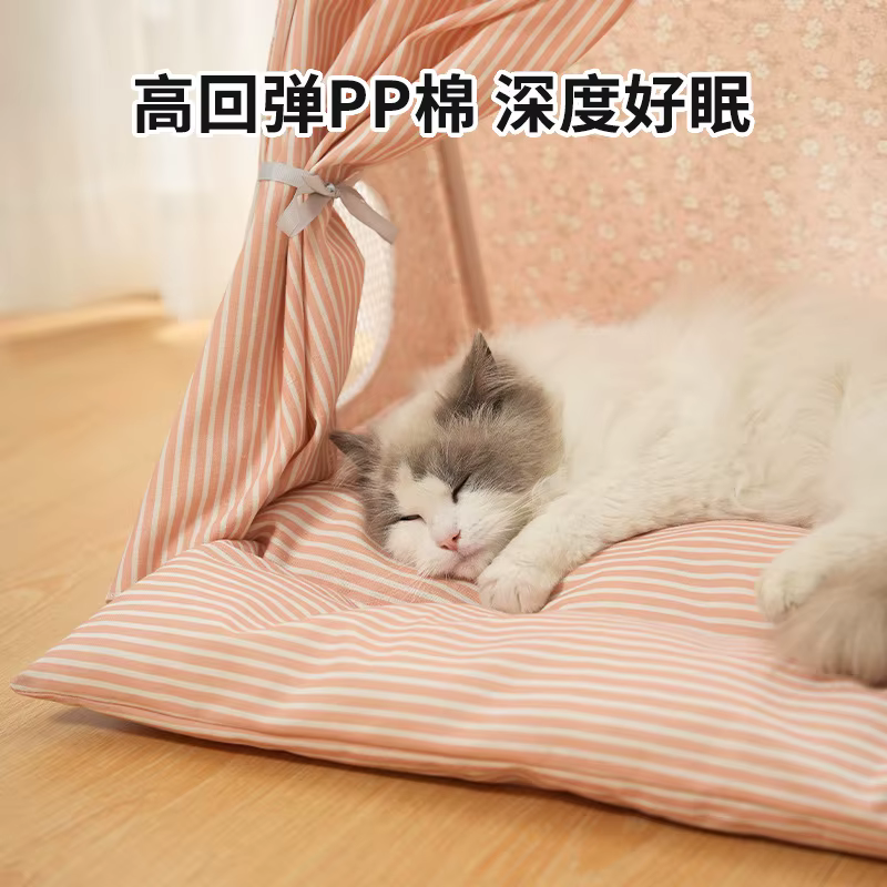 Casa refugio tipo tienda de campaña desmontable y lavable para gatos - imagen 4