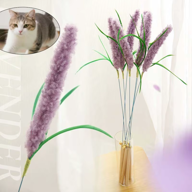 Juguete rompecabezas para gatos con cuerda y lavanda