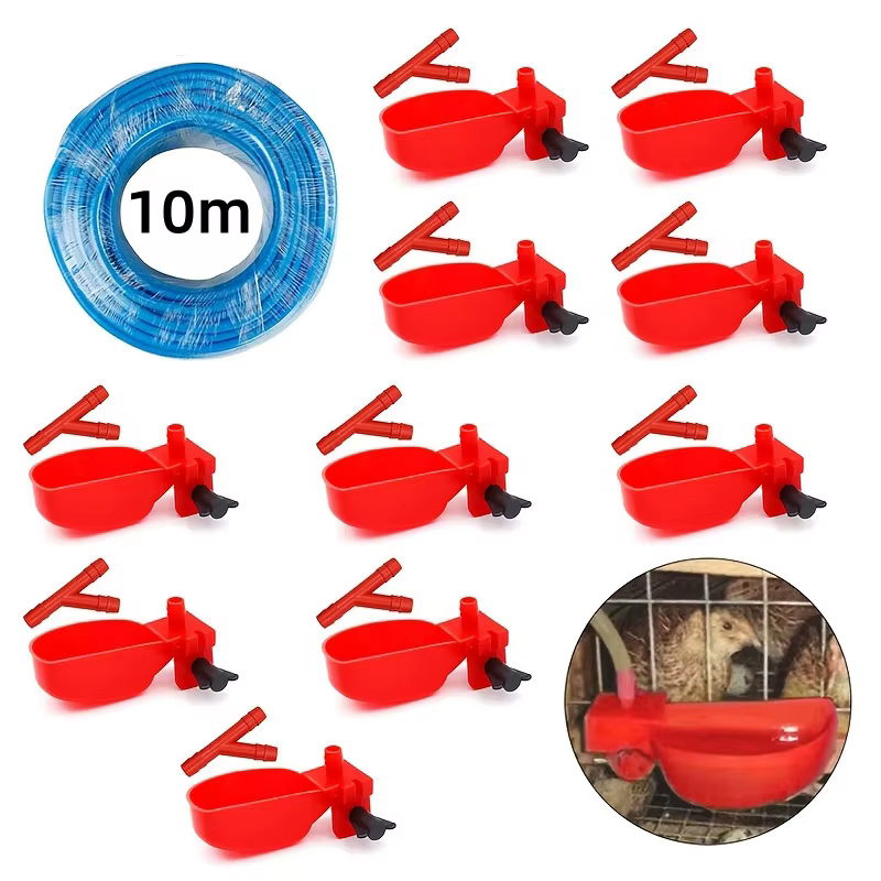 Bebedero colgante para aves de corral con tubo de agua - imagen 2