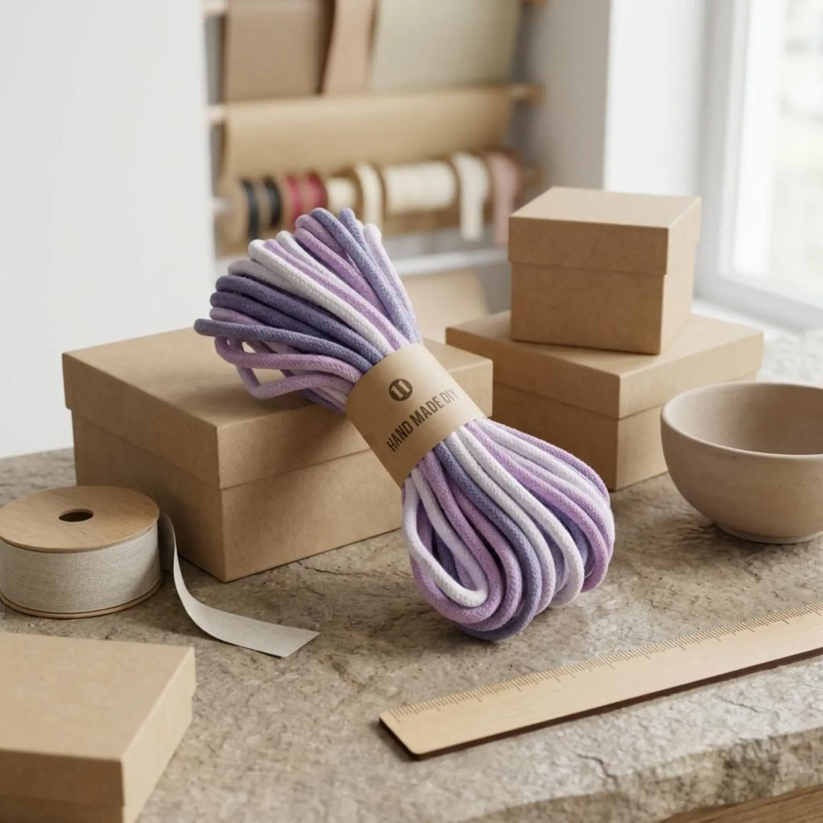 Cuerda macramé algodón multicolor degradado para juguetes gato y perro - imagen 5