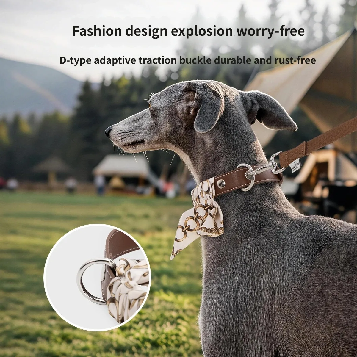 Collar de cuero con corbata para perro – Elegante y ajustable